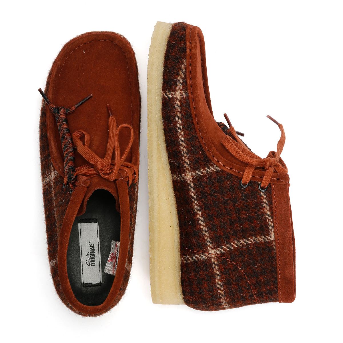 Clarks Originals Wallabee Textile Herren Braune Stiefel
