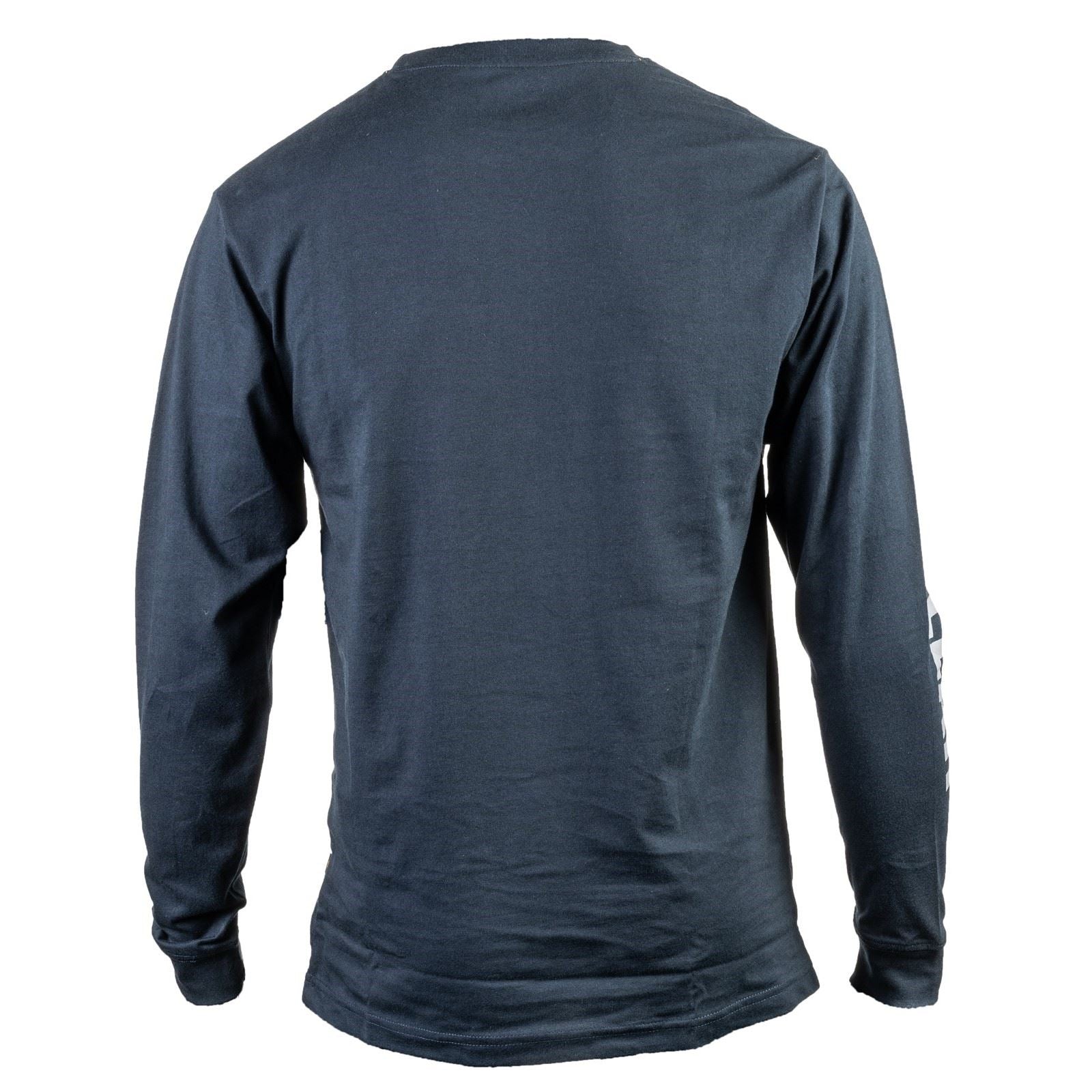 Caterpillar Trademark Banner Long Sleeve Baumwolle Herren Blau T-Shirt