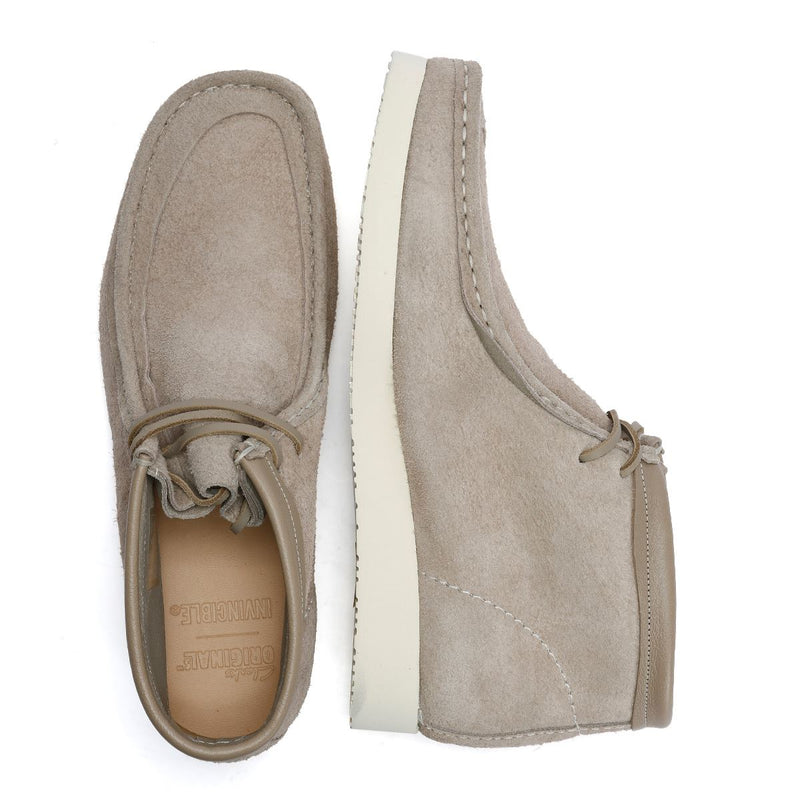 Clarks Originals Wallabee Combi Wildleder Herren Stiefel In Grau