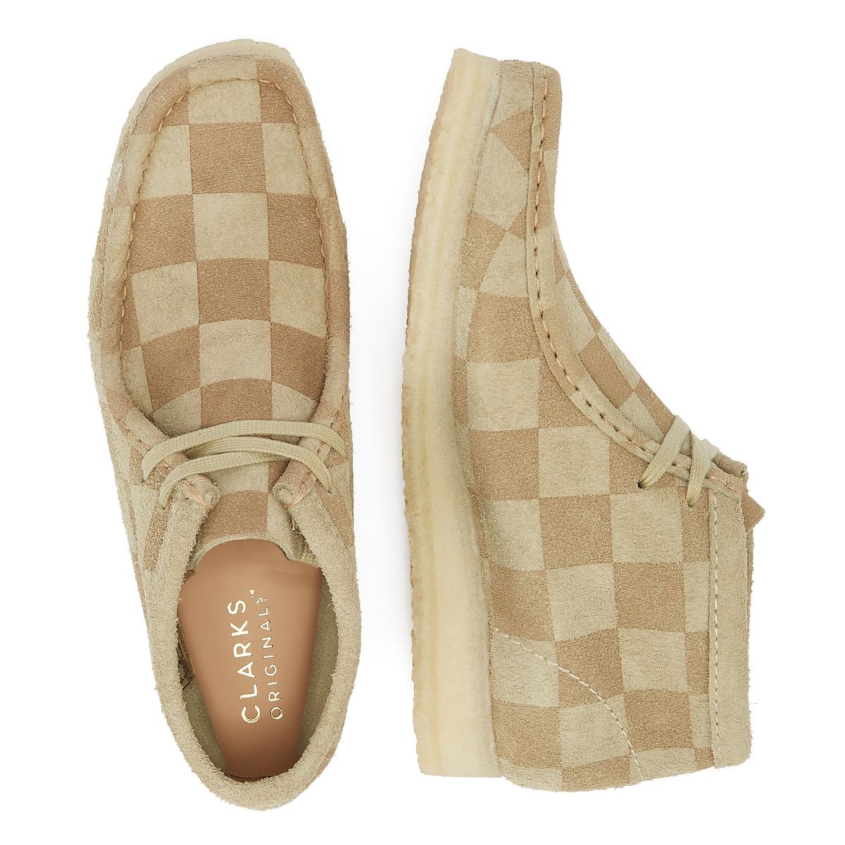 Clarks Wallabee Check Damen Stiefeletten In Beige
