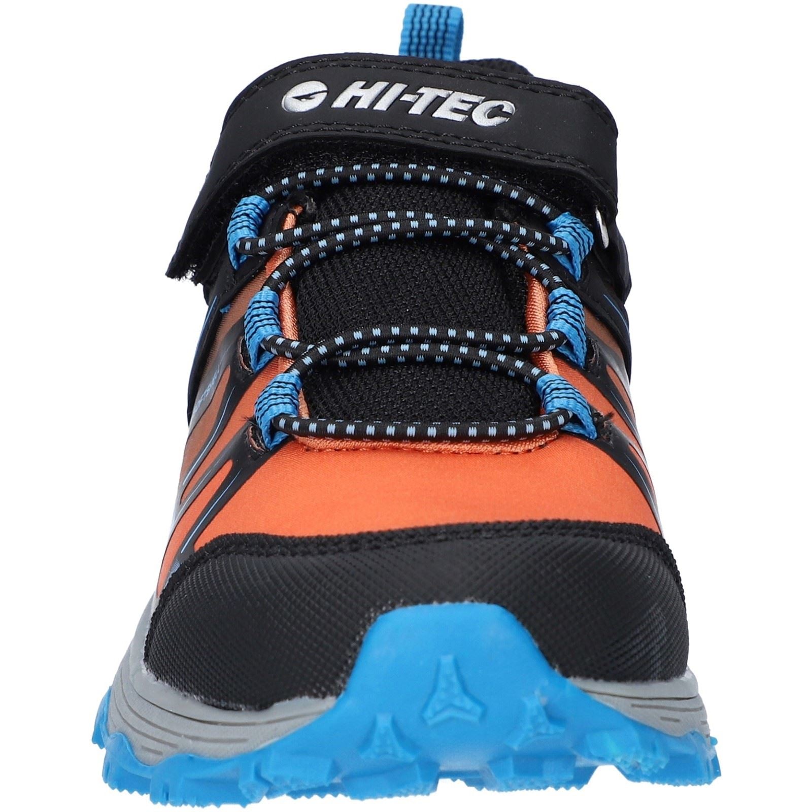 Hi-Tec SCRAPPY LOW WP JR Polyester Unisex Kinder Wanderschuhe Schwarz/Blau Donau/Flamme
