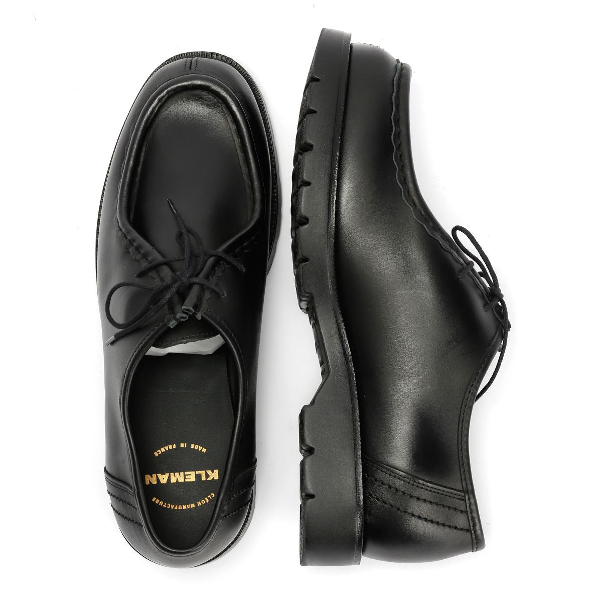 Kleman Padror Leder Herren Schwarz Schnürschuhe