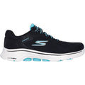 Skechers GO WALK 7 - Cosmic Waves Synthetik Damen Sneaker In Schwarz/Türkis