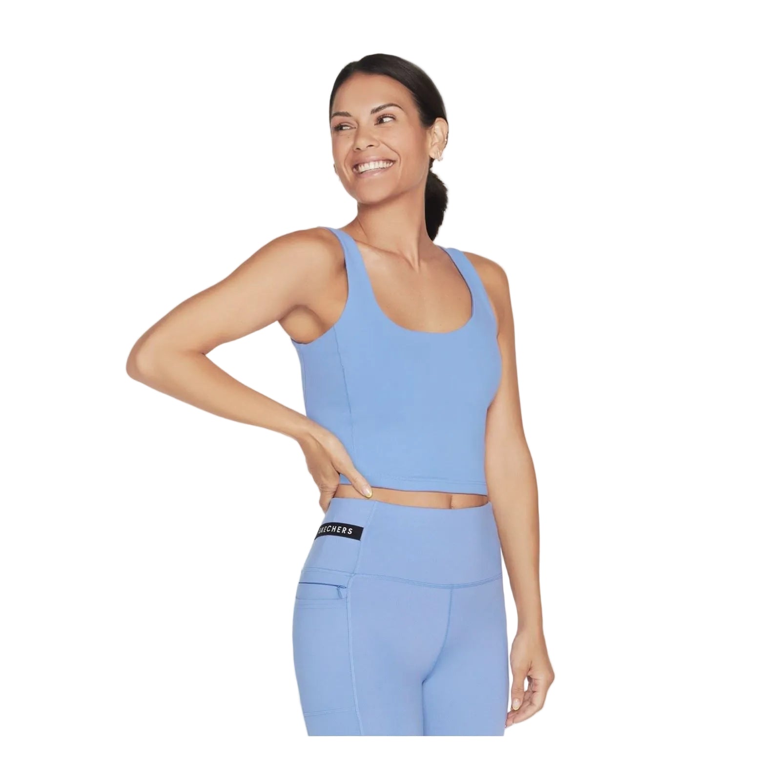 Skechers Performance Goflex Joy Longline Bra Nylon Damen Blauer Sport-Bh