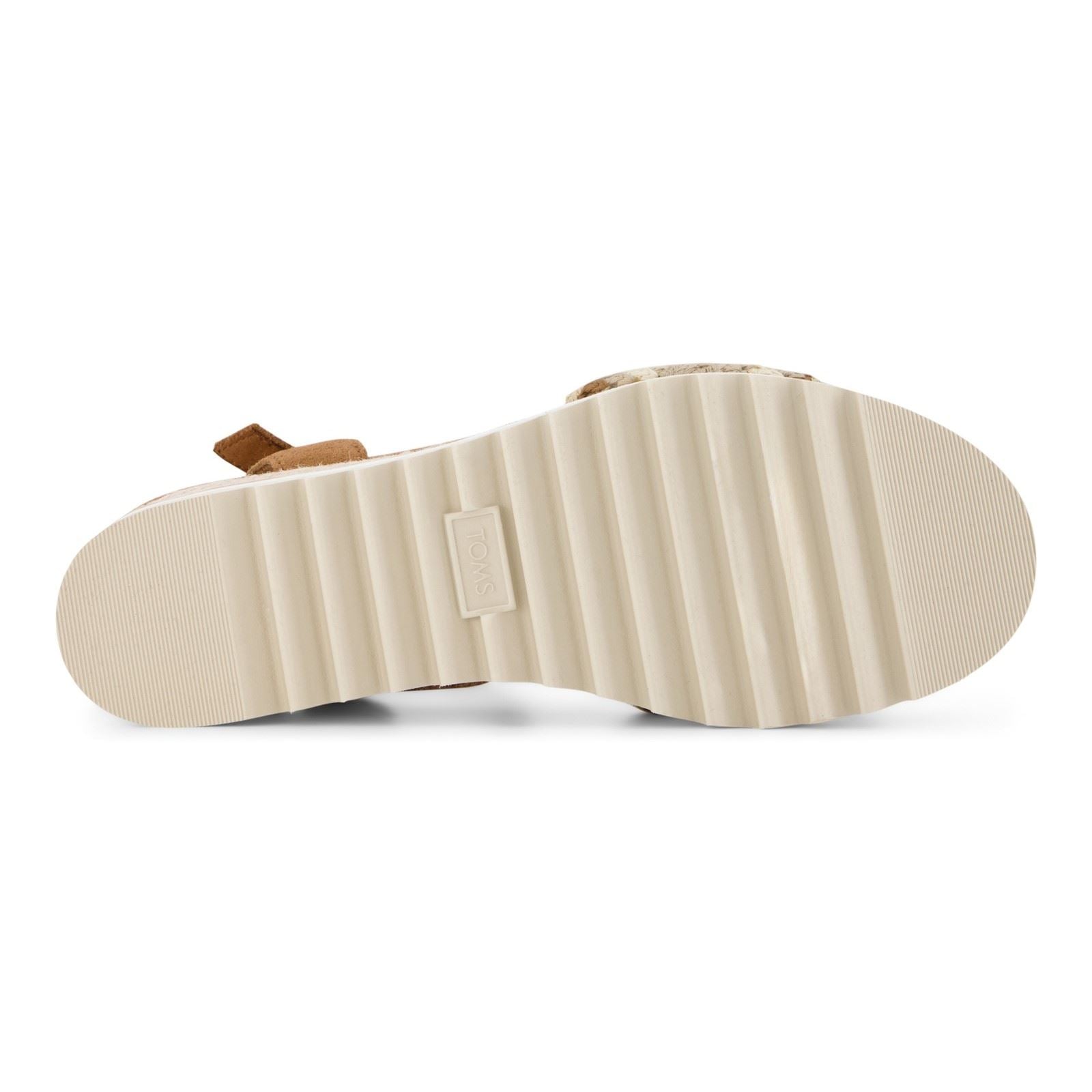TOMS Diana Wedge Leder Damen Dunkelbeige Sandalen