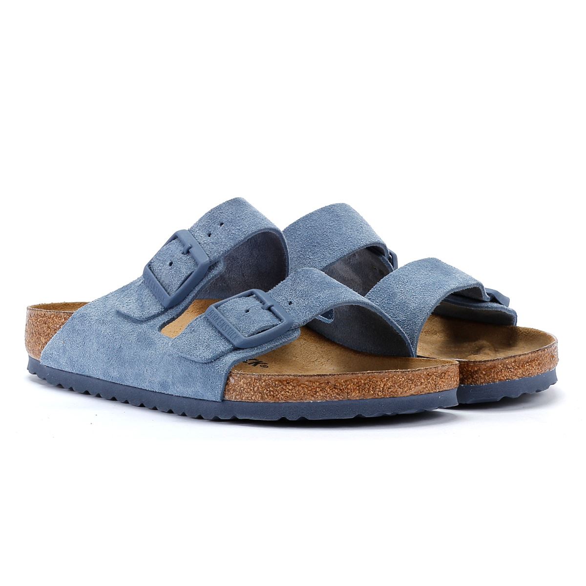 Birkenstock Arizona Elementarblaue Wildledersandalen
