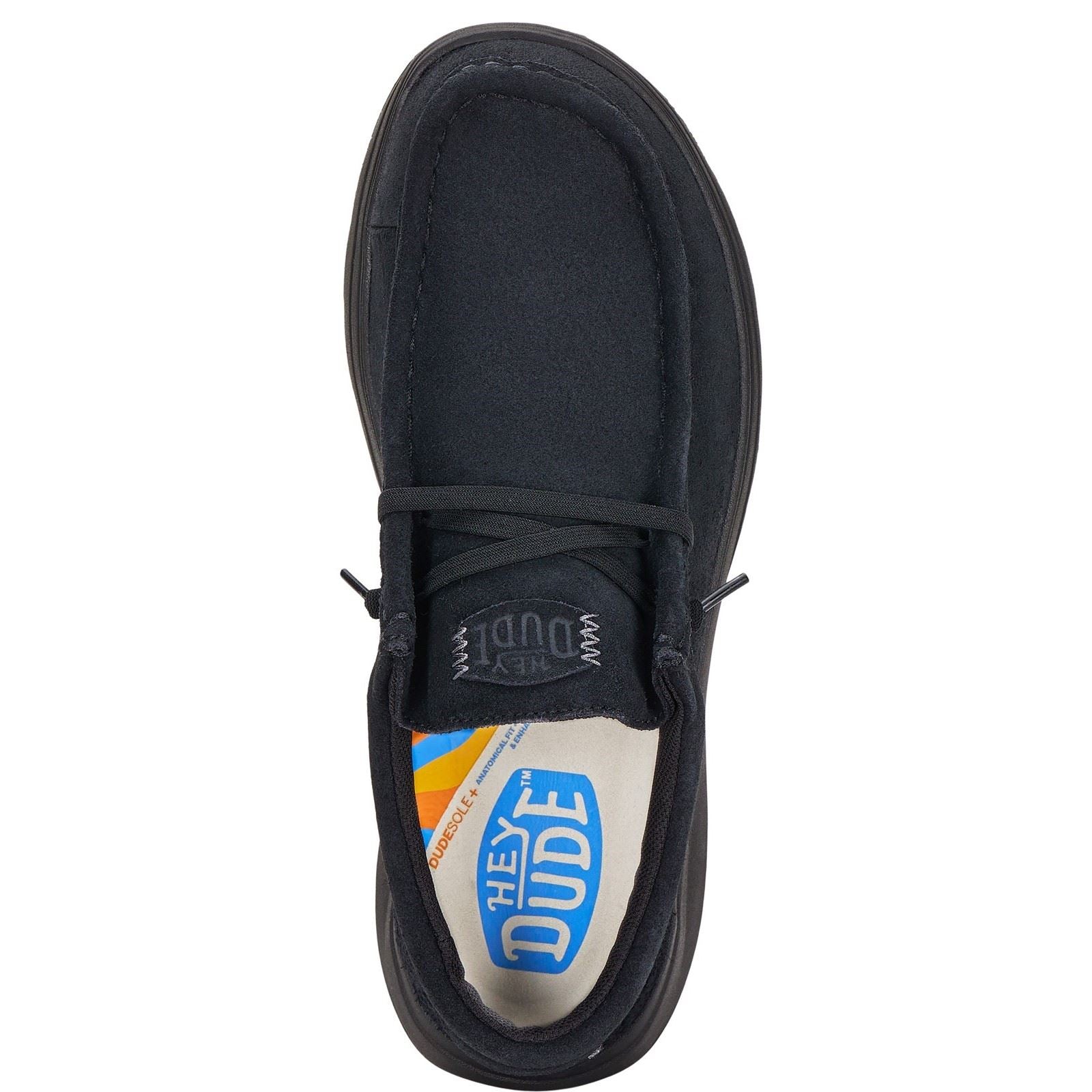HEYDUDE Wally X Wildleder Herren Schwarze Bootsschuhe