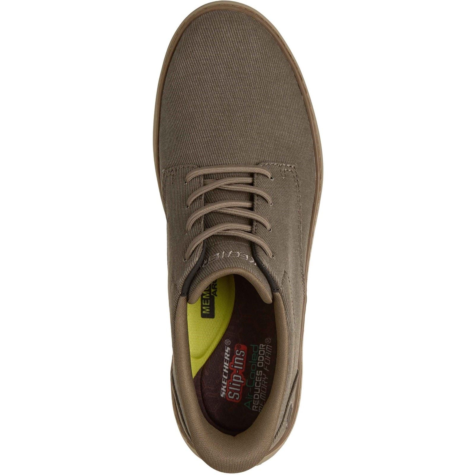 Skechers Hyland Justino Textile Herren Schnürschuhe In Dunkel Taubene