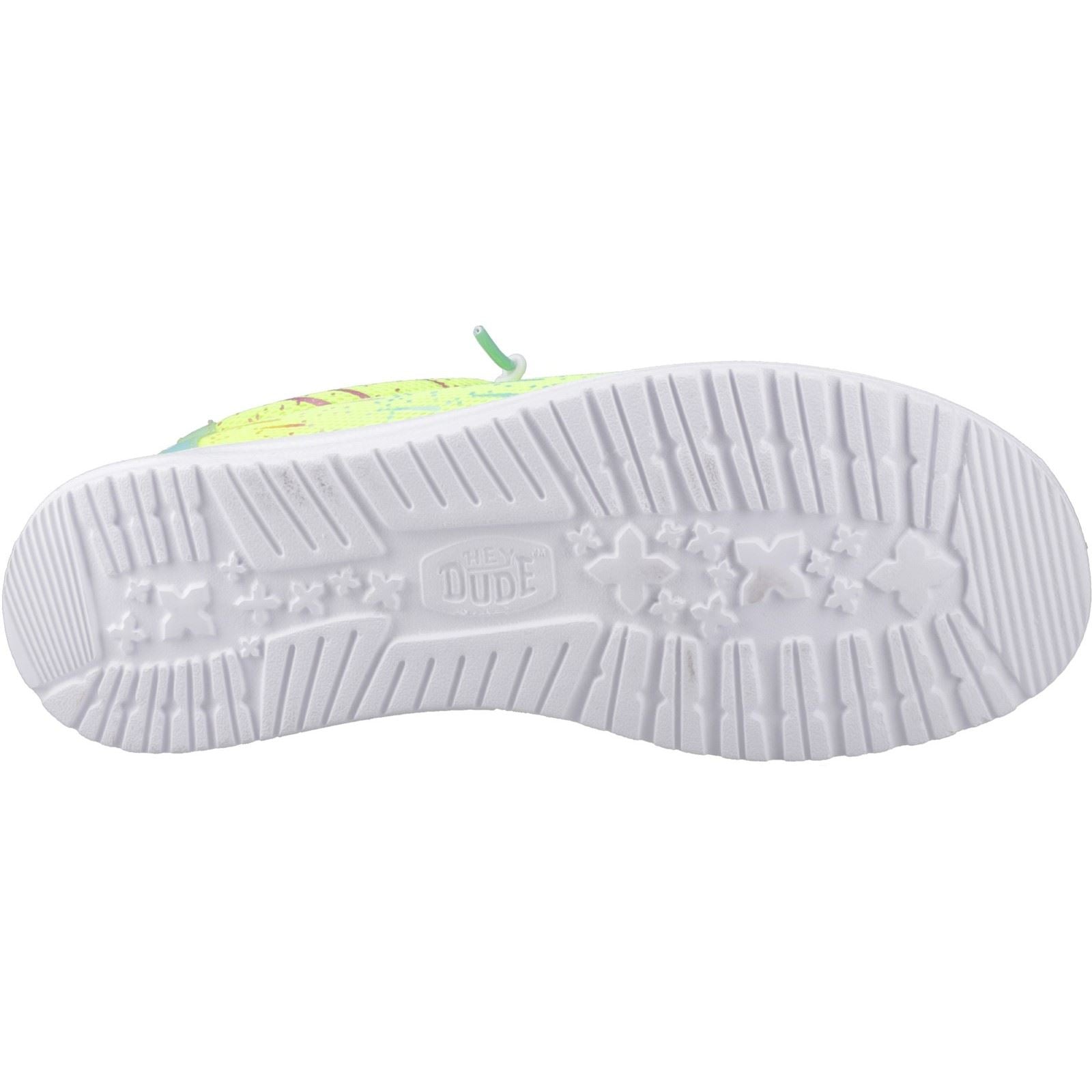 HEYDUDE Wally Party Mesh Herren Mokassins Schuhe Aus Polyester In Limettengelb/Weiß