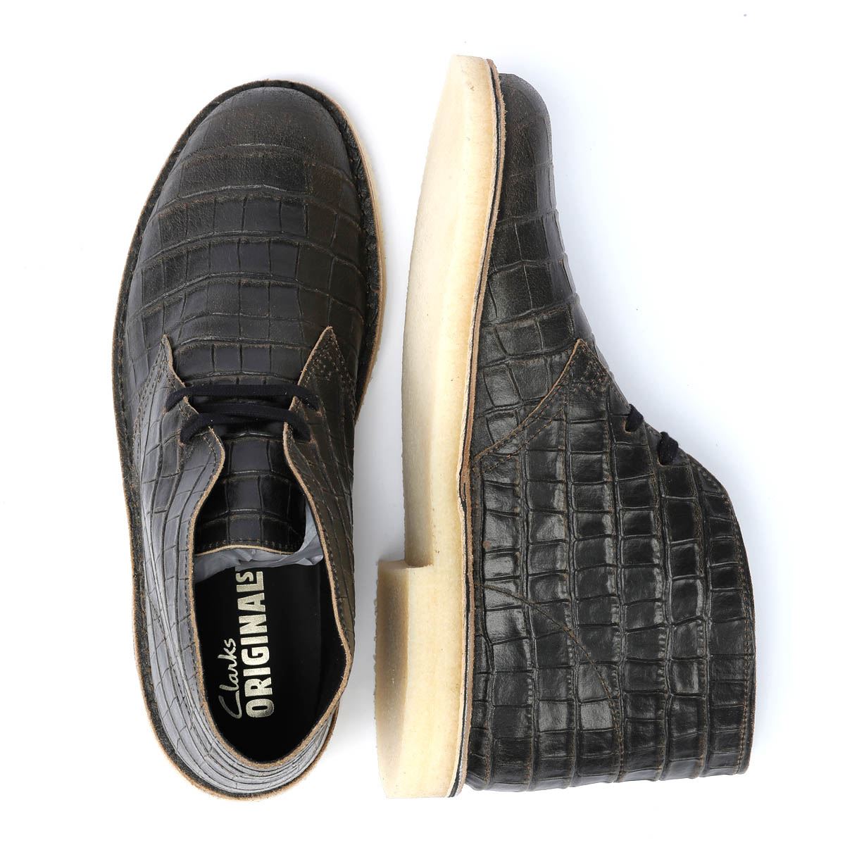 Clarks Originals Desert Harajuku Leder Herren Schwarze Stiefel