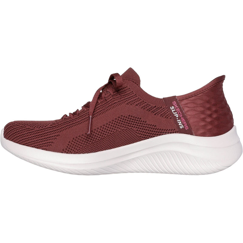 Skechers Ultra Flex 3.0 Brilliant Path Textile Damen-Burgunder-Sneakers