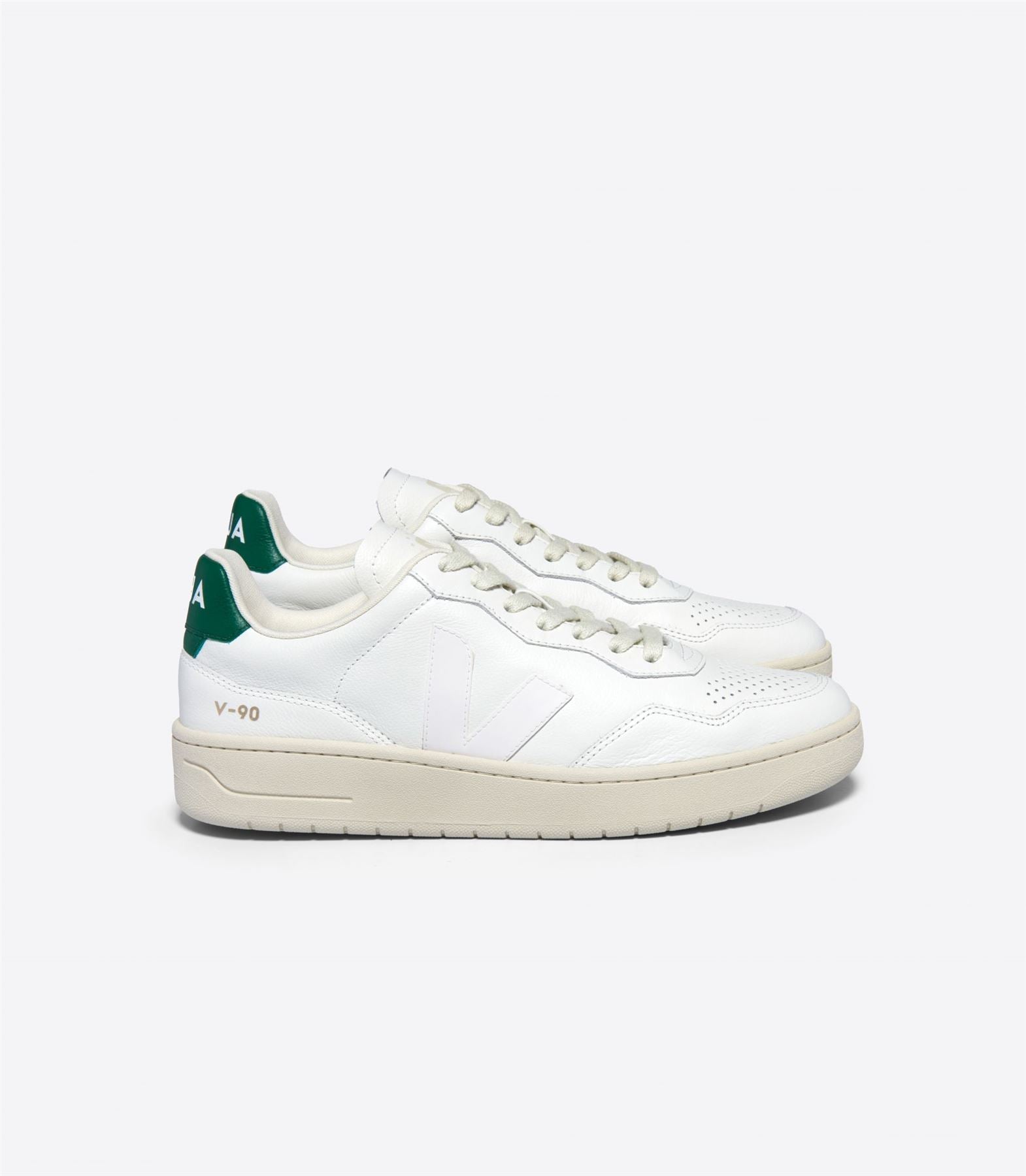 Veja V-90 Leder Damen Weiße Turnschuhe