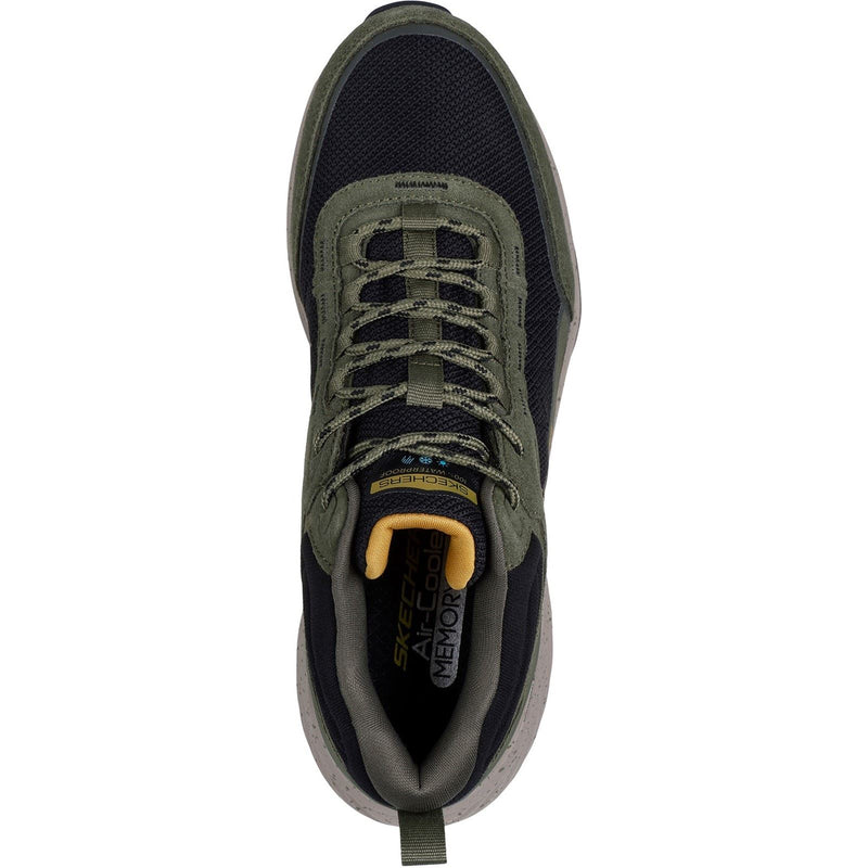 Skechers Bounder Rse Leder Herren Wanderstiefel In Oliv/Schwarz