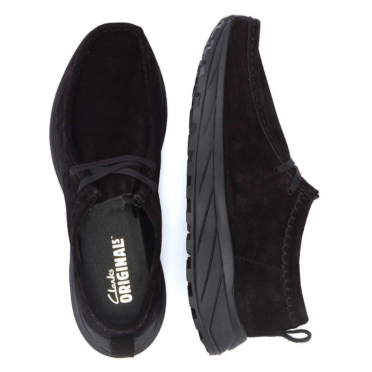 Clarks Originals Walla Eden Lo Herren Schwarze Wildleder-Slipper