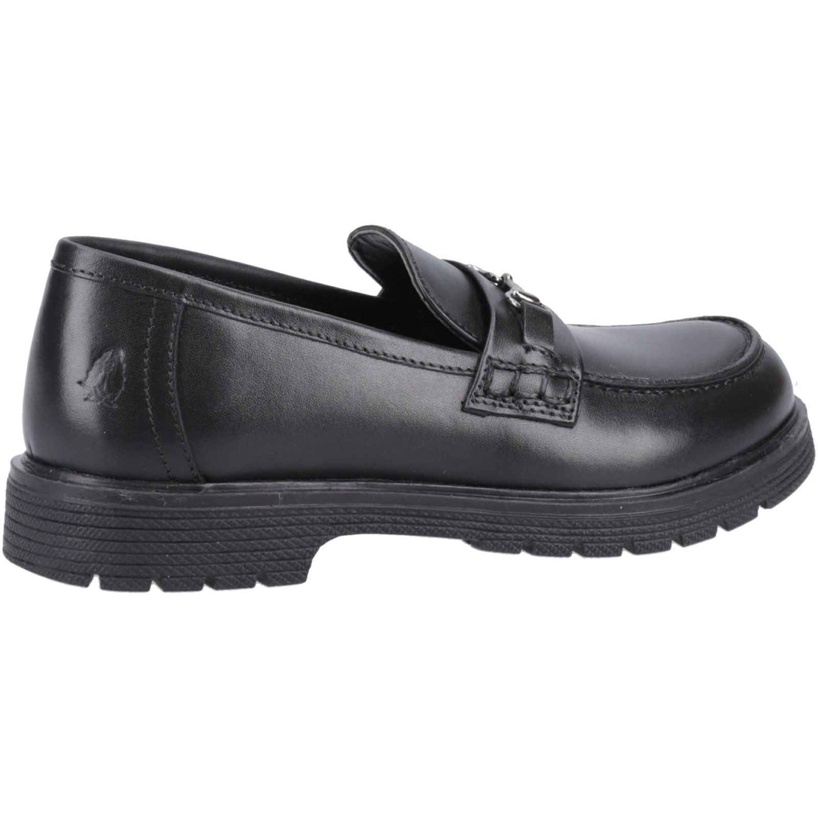 Hush Puppies Lydia Senior Mädchenschwarze Slipper Aus Leder