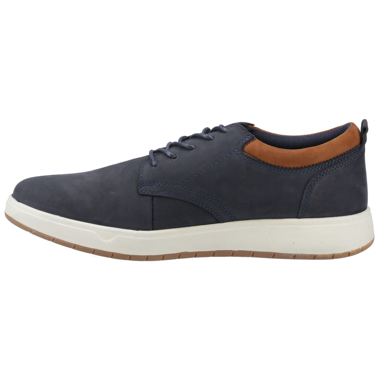 Hush Puppies Bowen Herren Lederschuhe In Marineblau Mit Schnürung