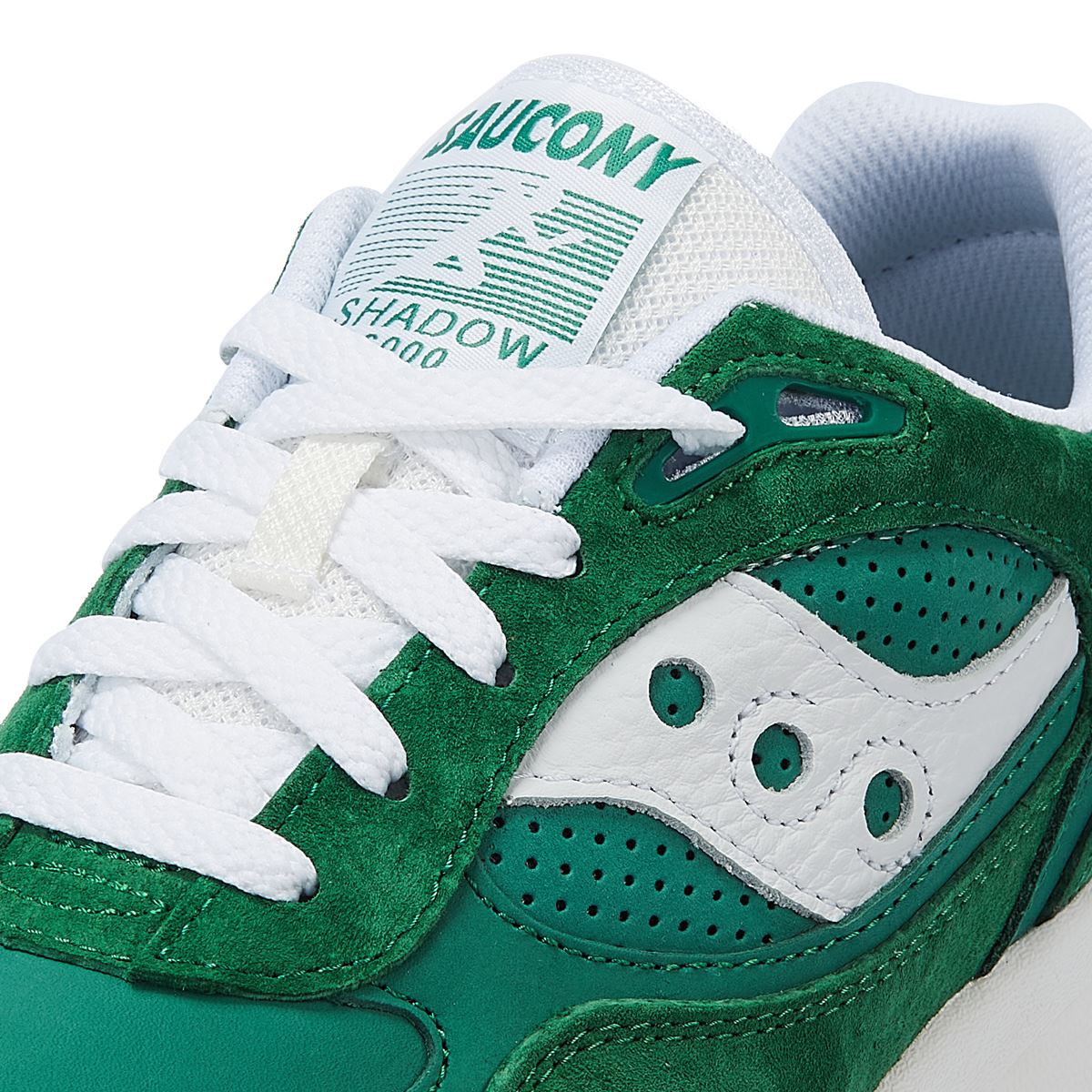 Saucony Shadow 6000 Grün/Weiße Wildleder-Sneakers