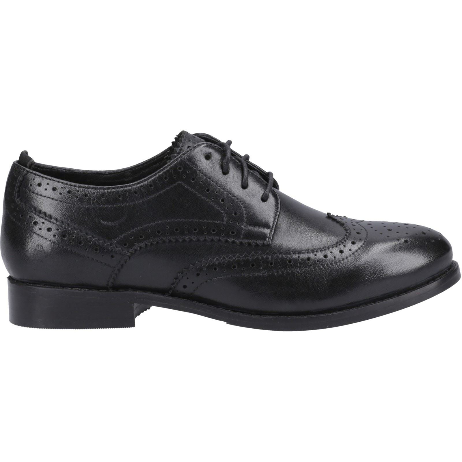 Hush Puppies Natalia Damen Brogues Schuhe aus Schwarzem Leder/Schwarz