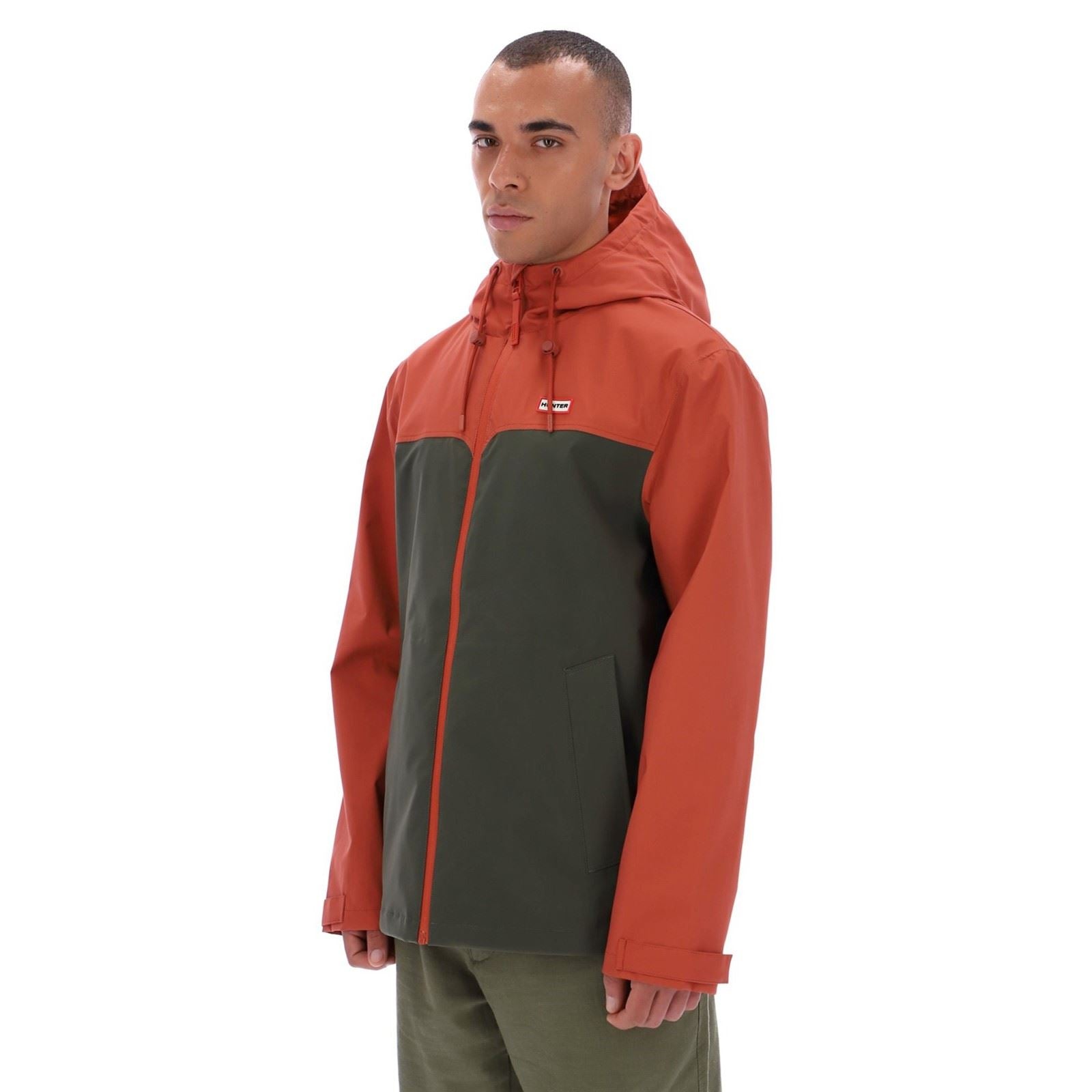 Hunter Original Mens Block Waterproof Herren Rote Regenjacke