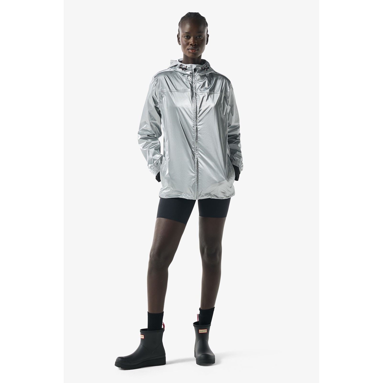 Hunter Packable Packbare Unisex Erwachsenen Silber Regenjacke