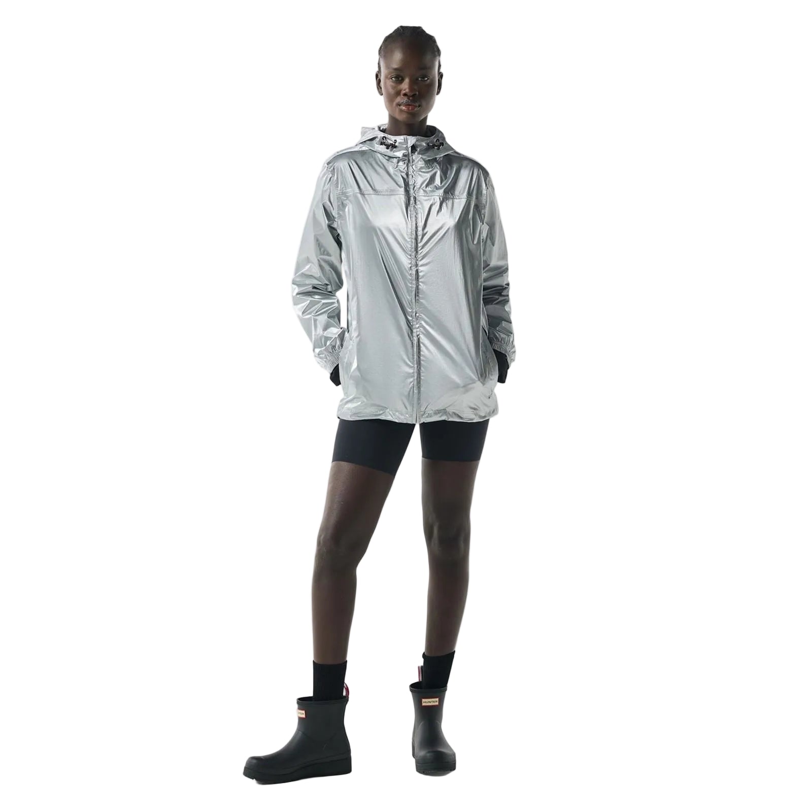 Hunter Packable Packbare Unisex Erwachsenen Silber Regenjacke