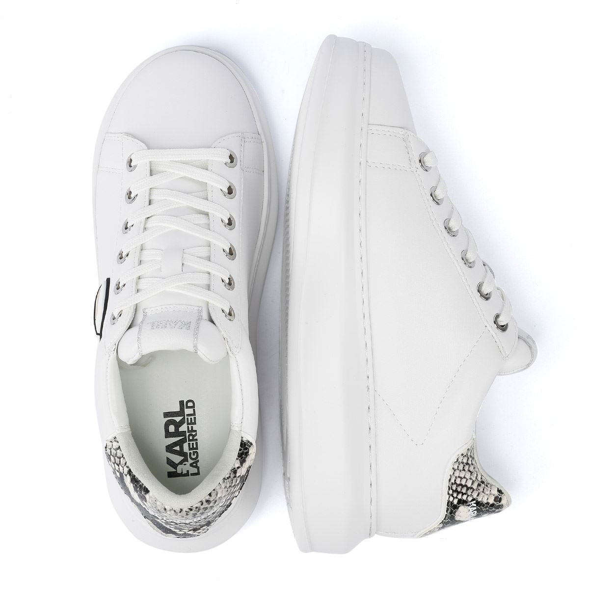 Karl Lagerfeld Kapri NFT Lo Lace Leder Damensneaker In Weiß