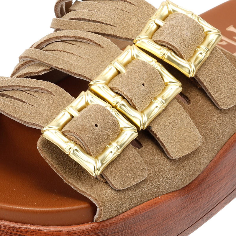 Desert Fleur Gypsum Damen Sandalen Aus Veloursleder In Beige