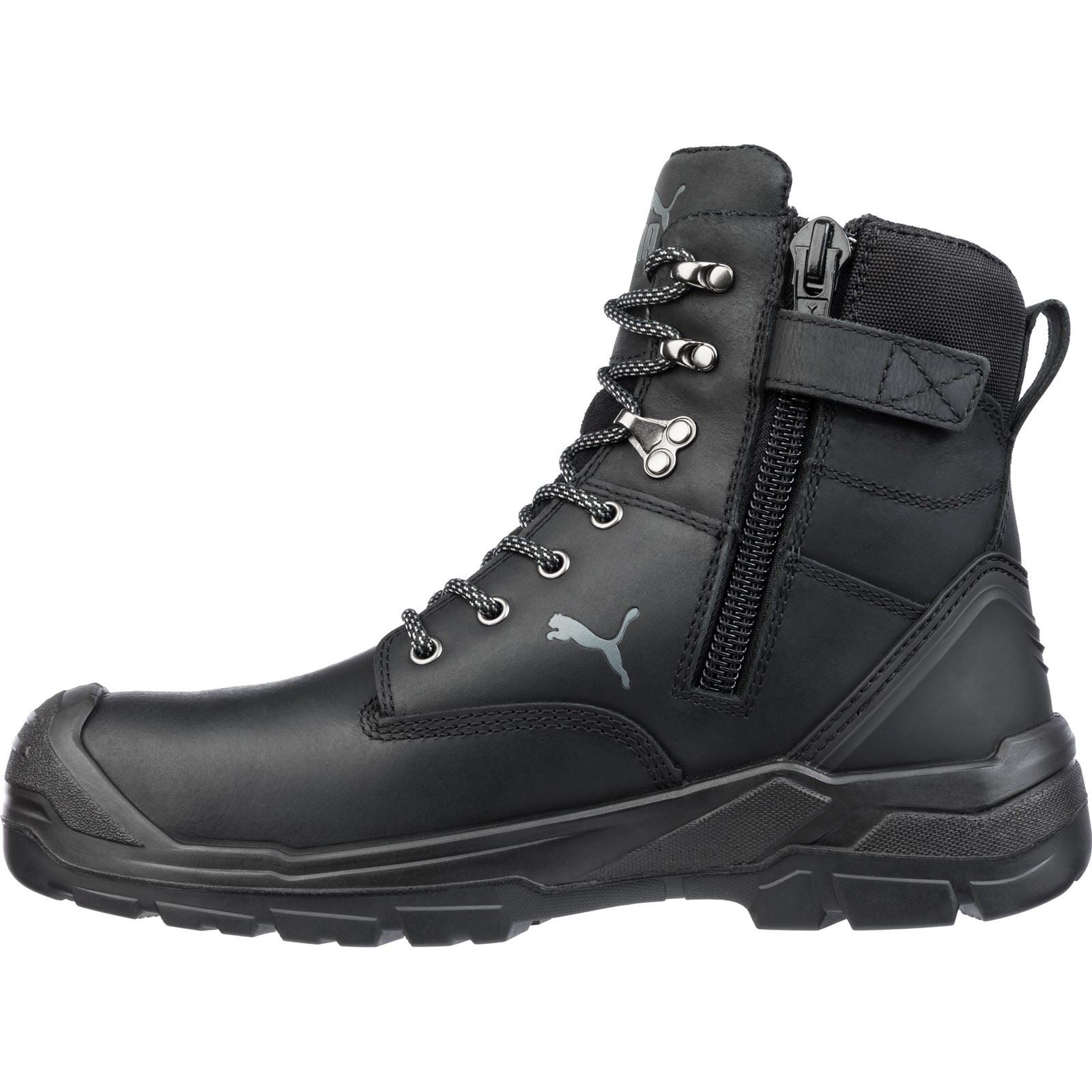 Puma Safety Eroberung 630730 Leder Schwarze Farbe Sicherheitsstiefel