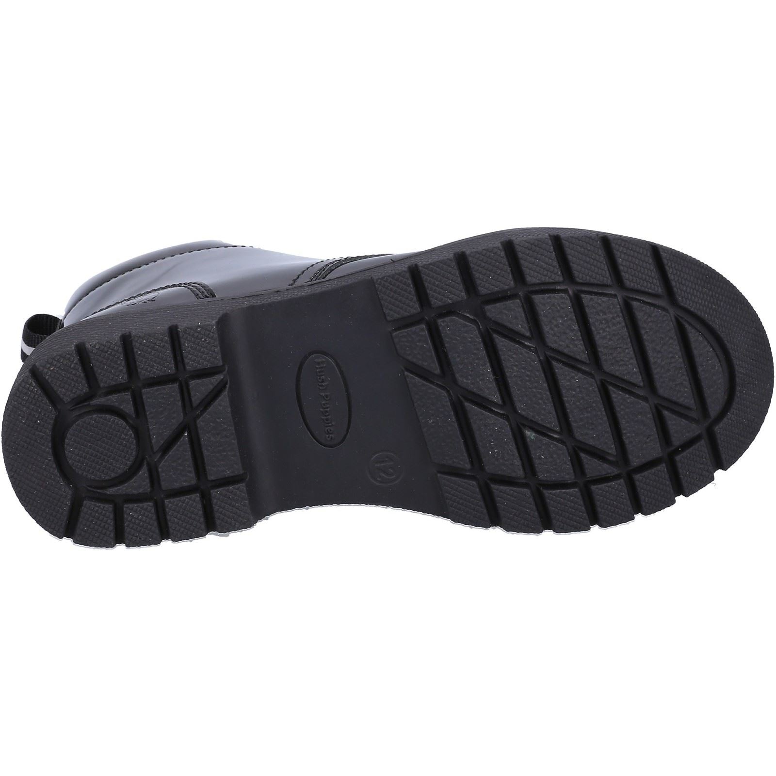 Hush Puppies Jolie Patent JNR Mädchen Schwarze Farbe Lederstiefel