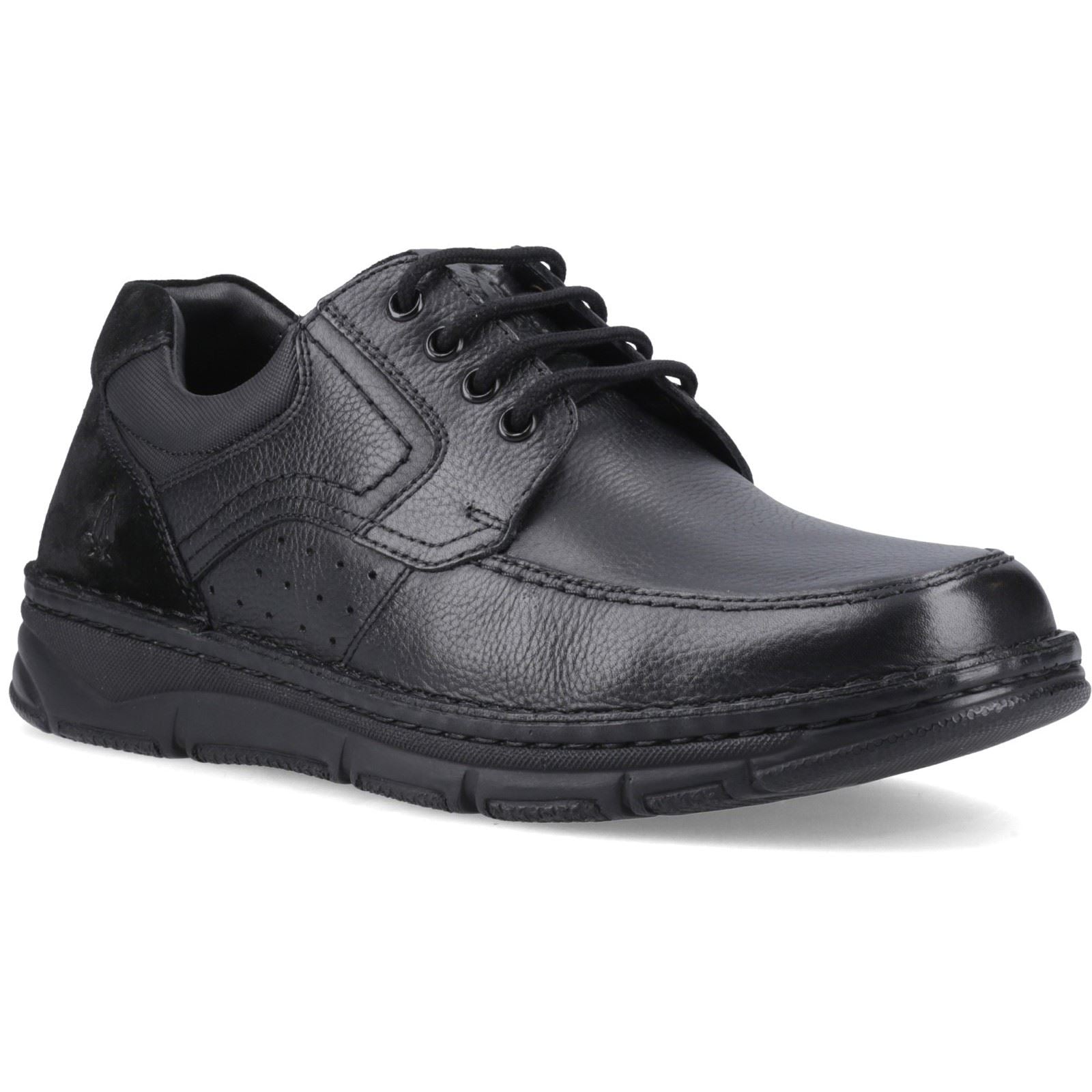 Hush Puppies Franklin Lace Up Shoe Leder Herren Schwarze Loafer