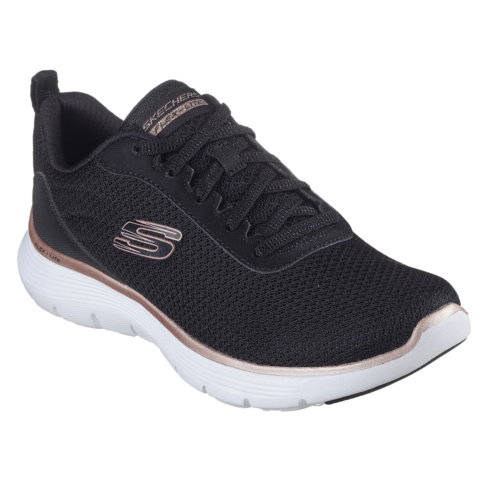 Skechers Flex Appeal 5.0 Uptake Textile Damen-Sneaker In Schwarz/Roségold