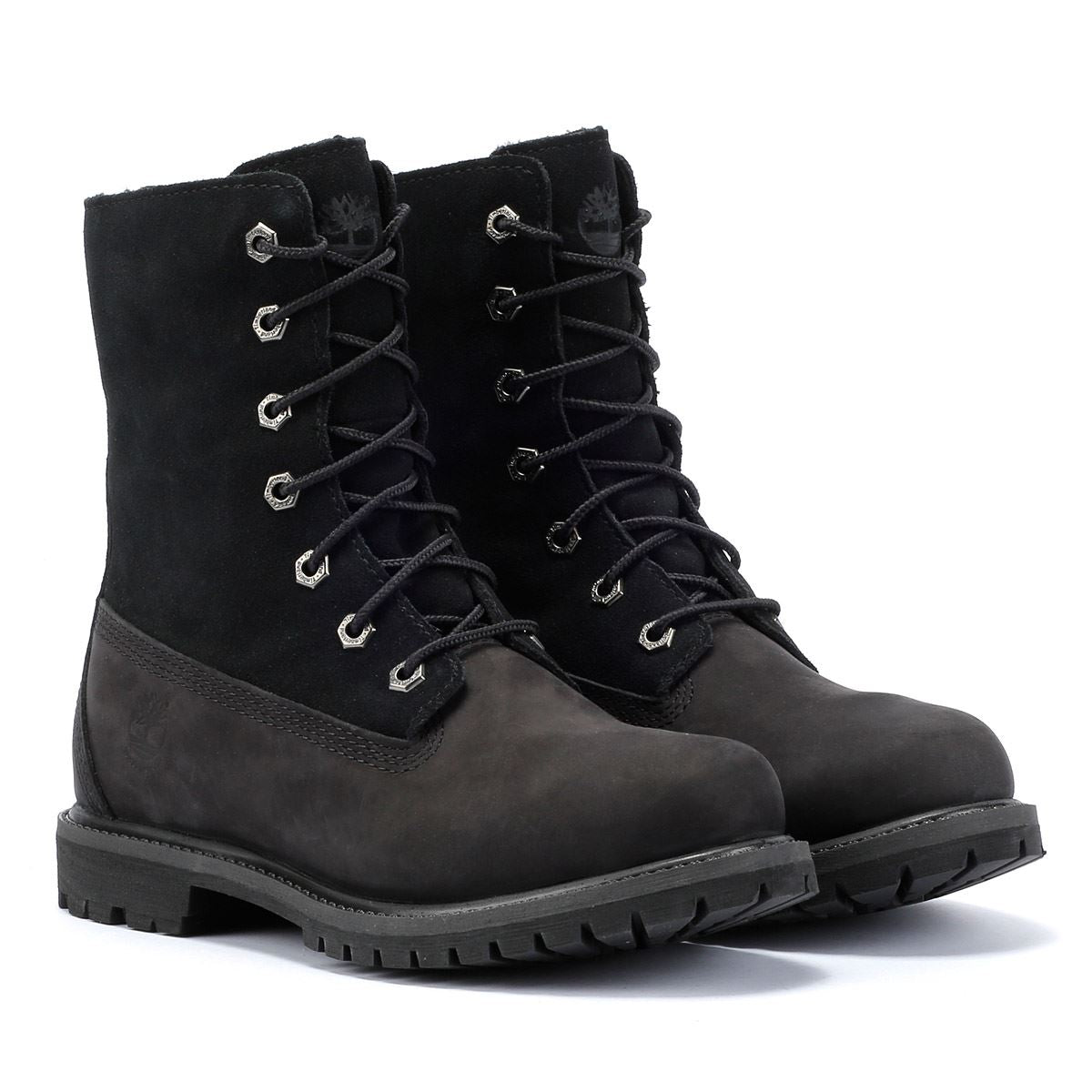 Timberland Warm Lined Waterproof Damenlederstiefel In Schwarz