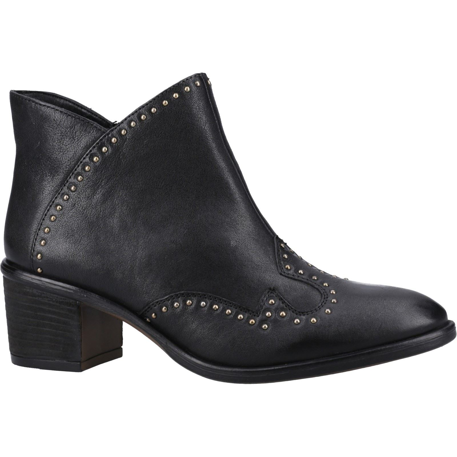 Hush Puppies Waverly Damen Schwarze Farbe Lederstiefel