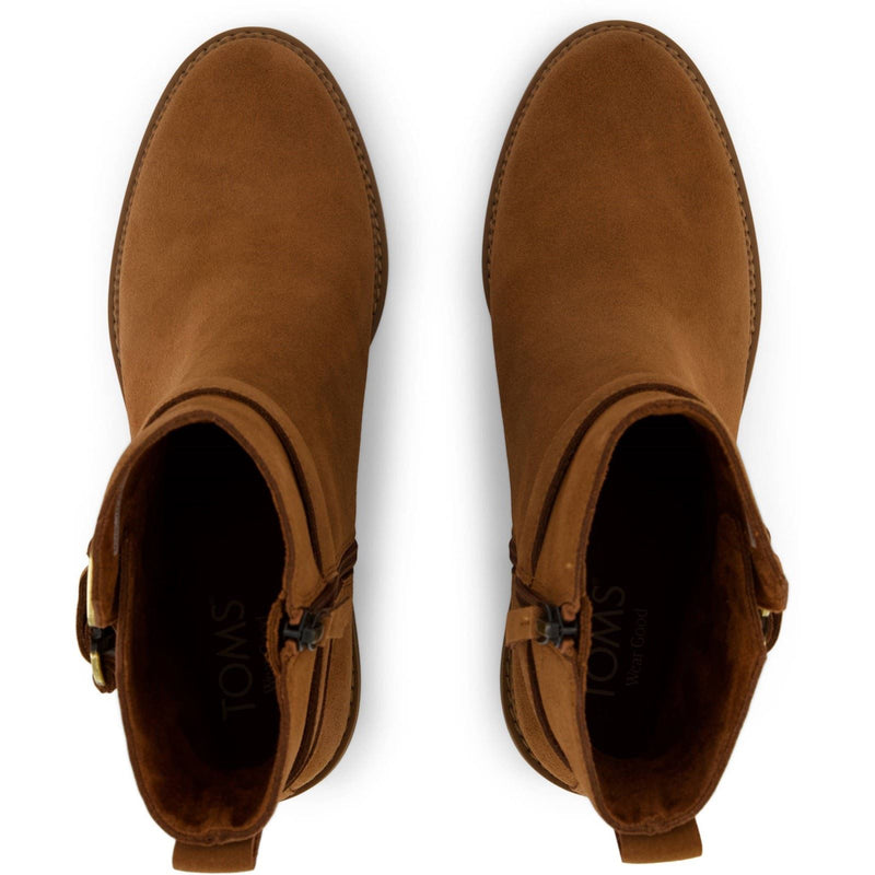 TOMS Hailey Buckle Leder Damen Amber Braune Absatzstiefeletten