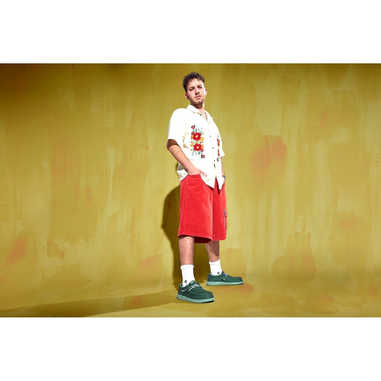 HEYDUDE Wally Canvas 100% Baumwolle Herren Enten Grün/Eisberg Grün Mokassin Schuhe