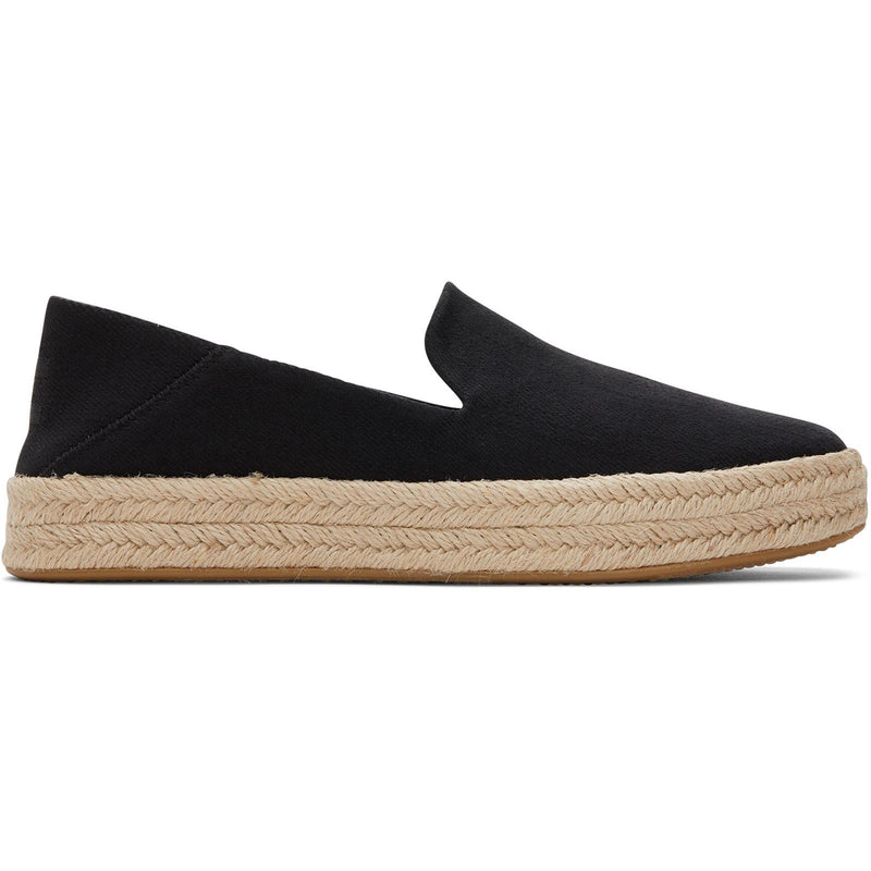 TOMS Carolina 100% Baumwolle Damen-Schwarze Farbespadrilles
