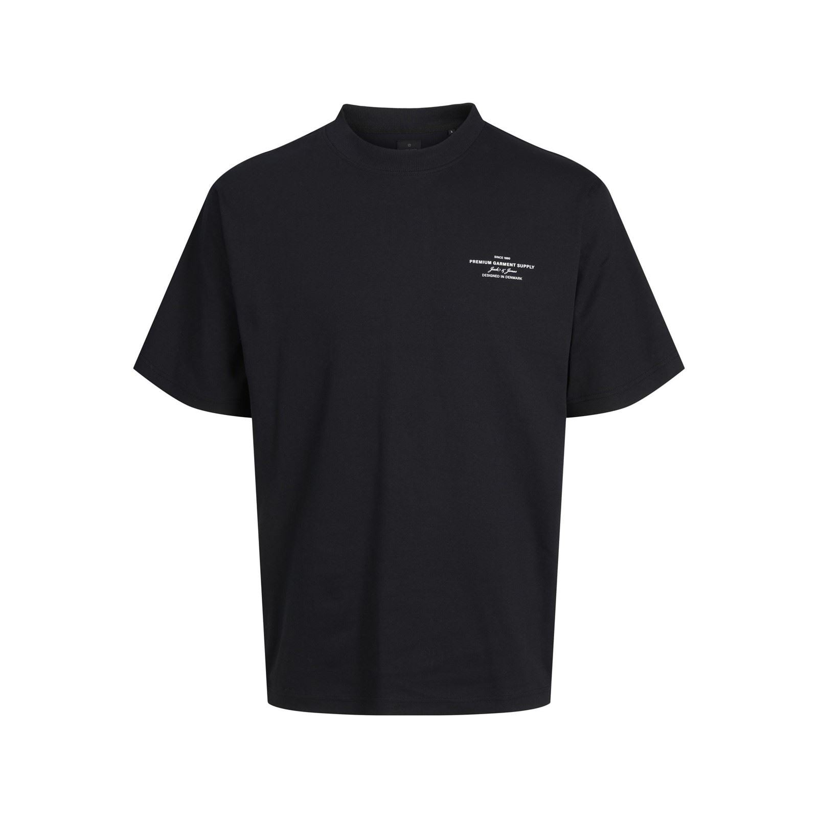 Jack & Jones Chad Branding Baumwoll-Männer Schwarze Farbe Kurzarm T-Shirts