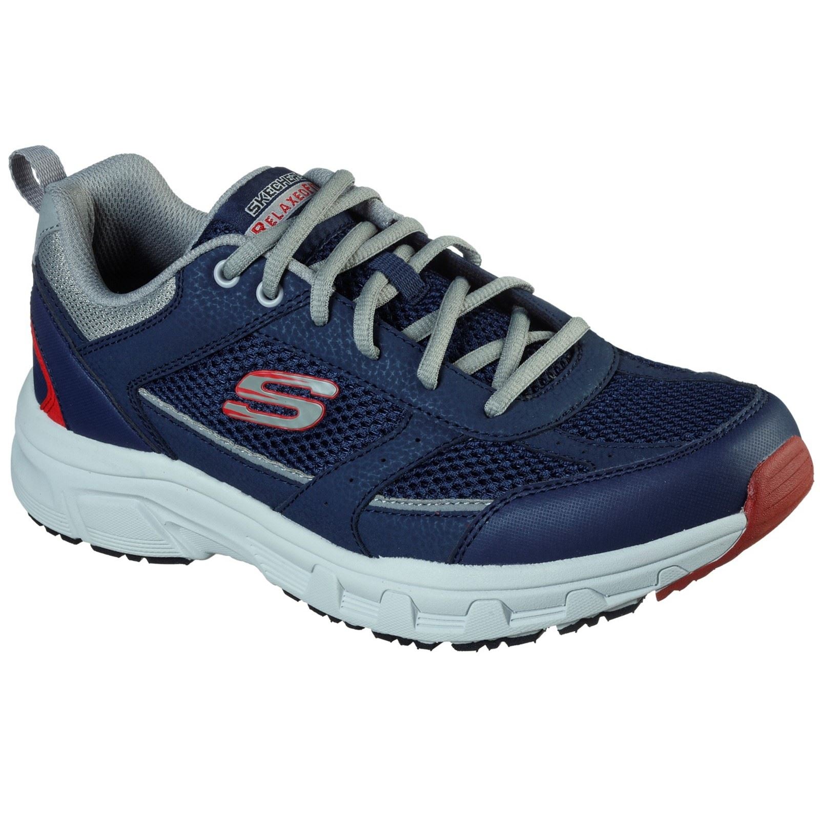 Skechers Oak Canyon Verketta Leder Herren Sneakers In Marineblau/Grau