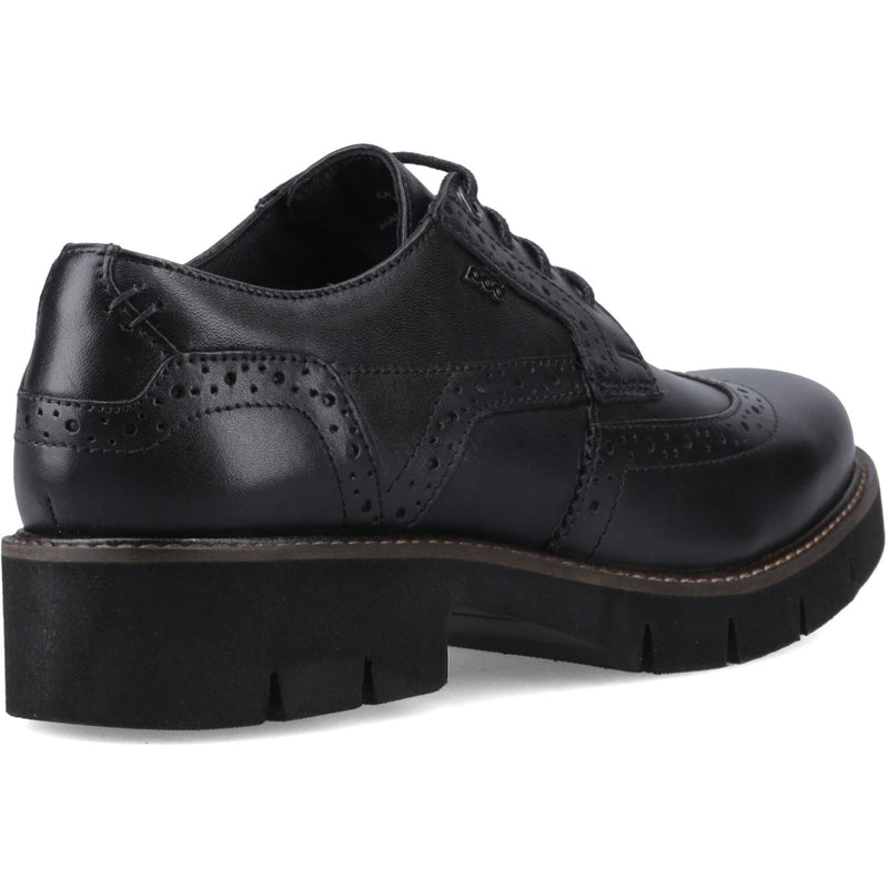 Pod Kacey Leder Damen Schwarz Brogues Schuhe