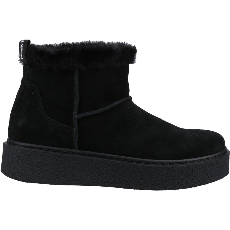 Hush Puppies Becca Damen Wildleder Winterstiefeletten in Schwarz