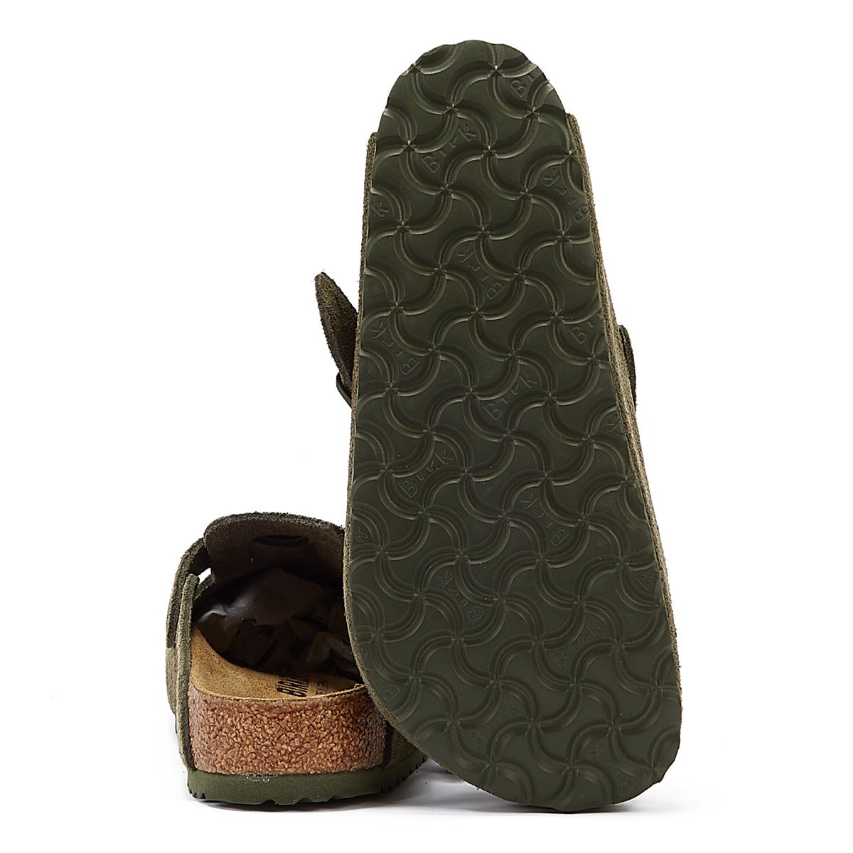 Birkenstock Boston Suede-Leder Thymian Grüne Clogs
