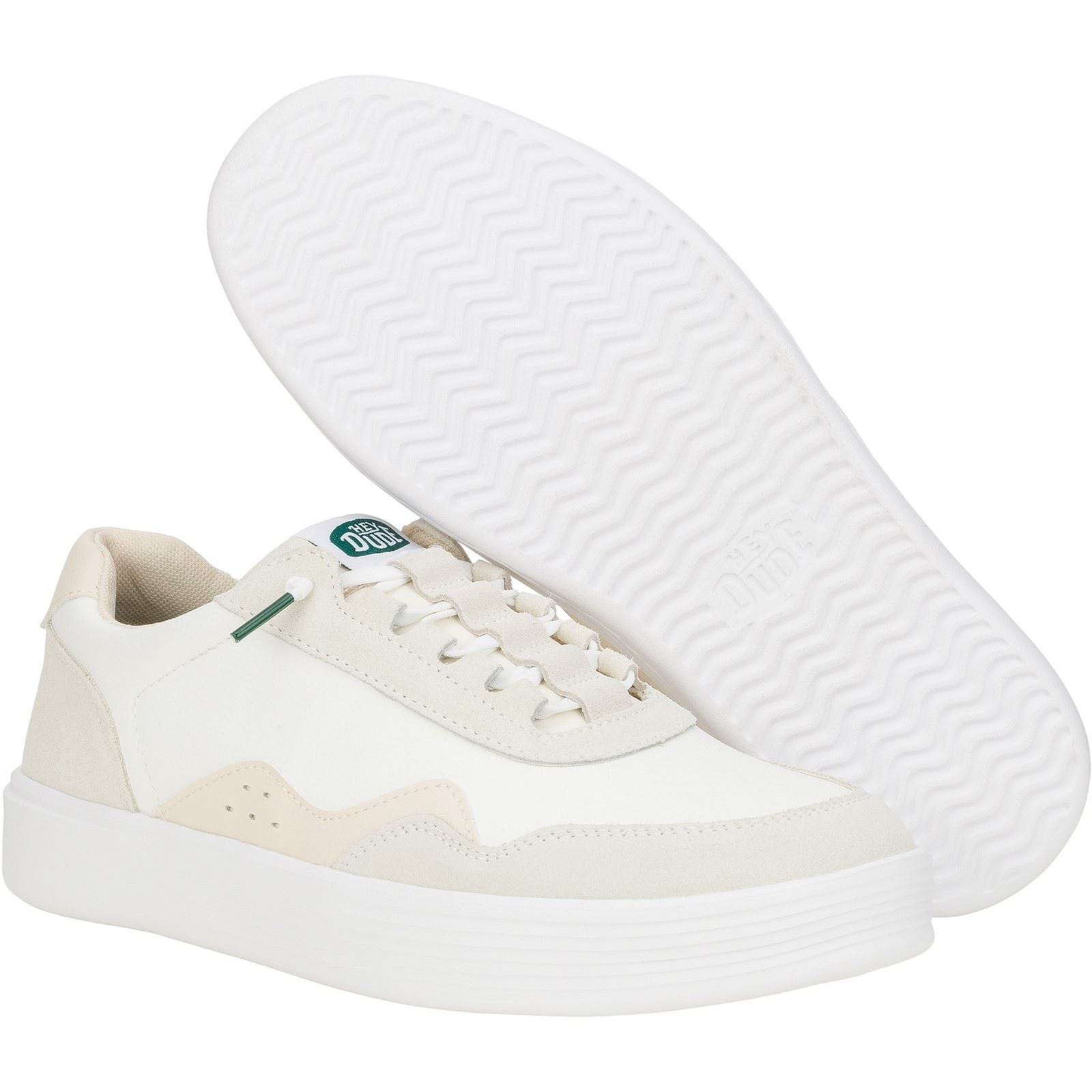 HEYDUDE Hudson Classic Wildleder Herren Sneakers In Hellbeige/Weiß