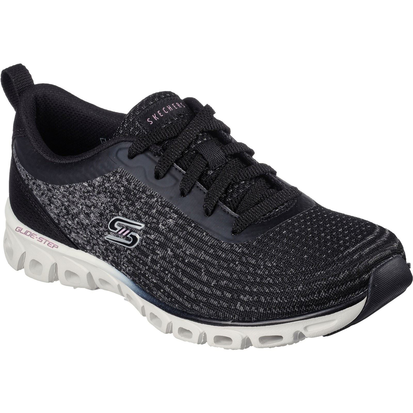 Skechers Glide-Step Head Start Textile Damen-Sneaker In Schwarz