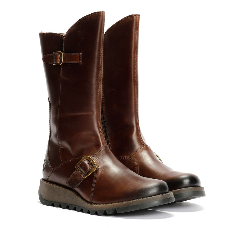 Fly London MES 2 Rug Leder Damen Braune Stiefel