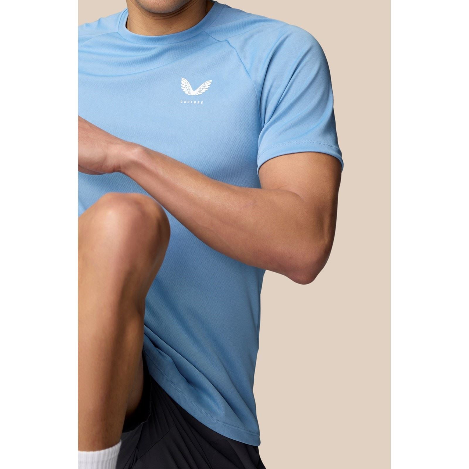Castore Adapt Training T-Shirt Polyester Herren Blaue Sport-T-Shirts