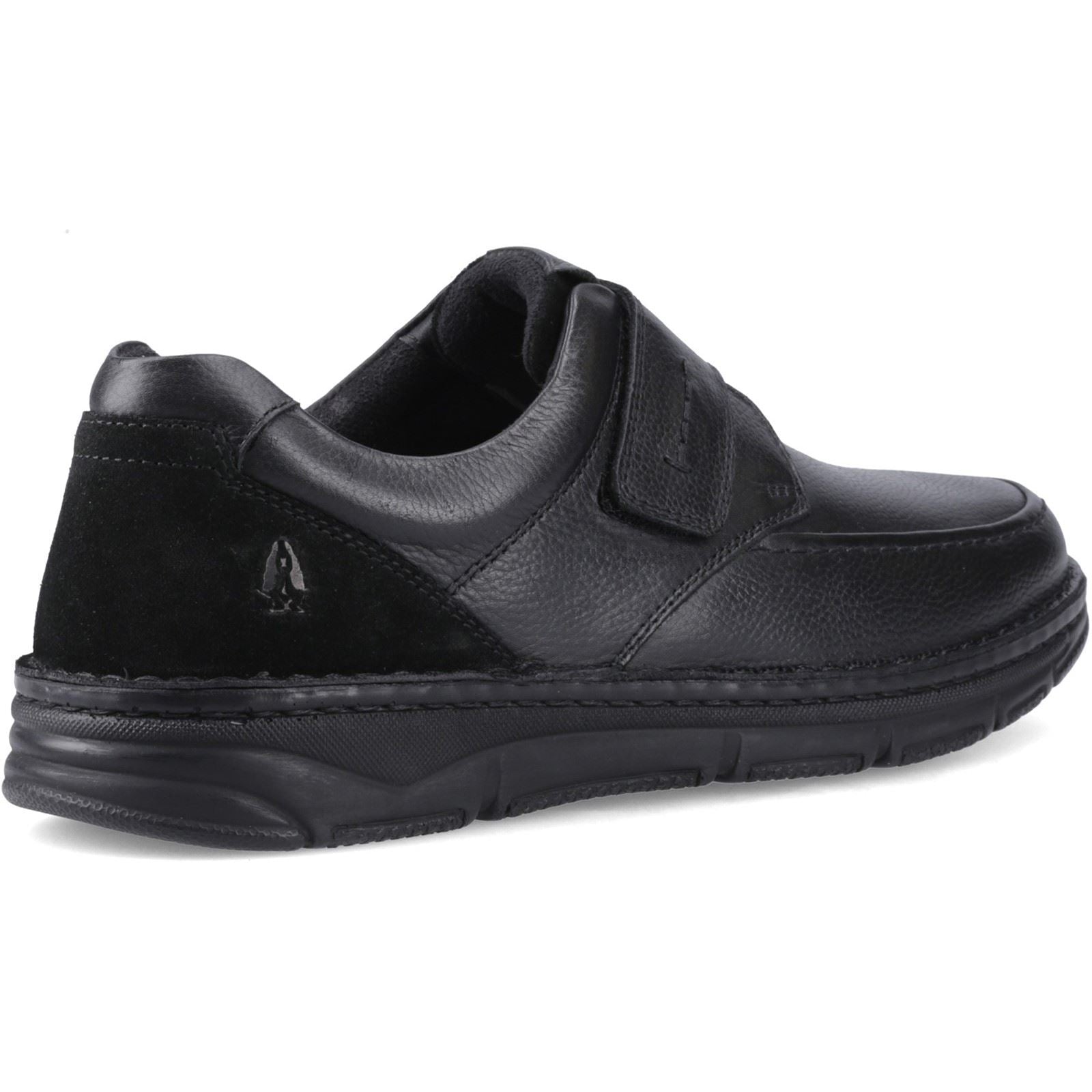Hush Puppies Forde Touch Fastening Leder Herren Schwarze Loafer