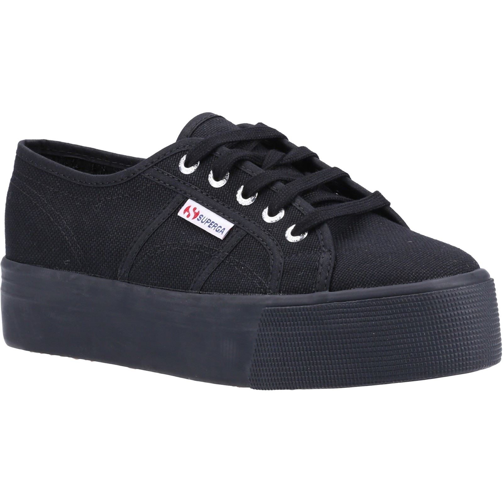 Superga 2790 Linea Up And Down 100% Baumwoll-Damenvollschwarze Turnschuhe