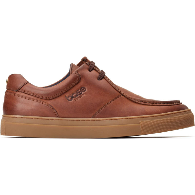 Base London Dalston Leder Herren Braune Mokassin Schuhe