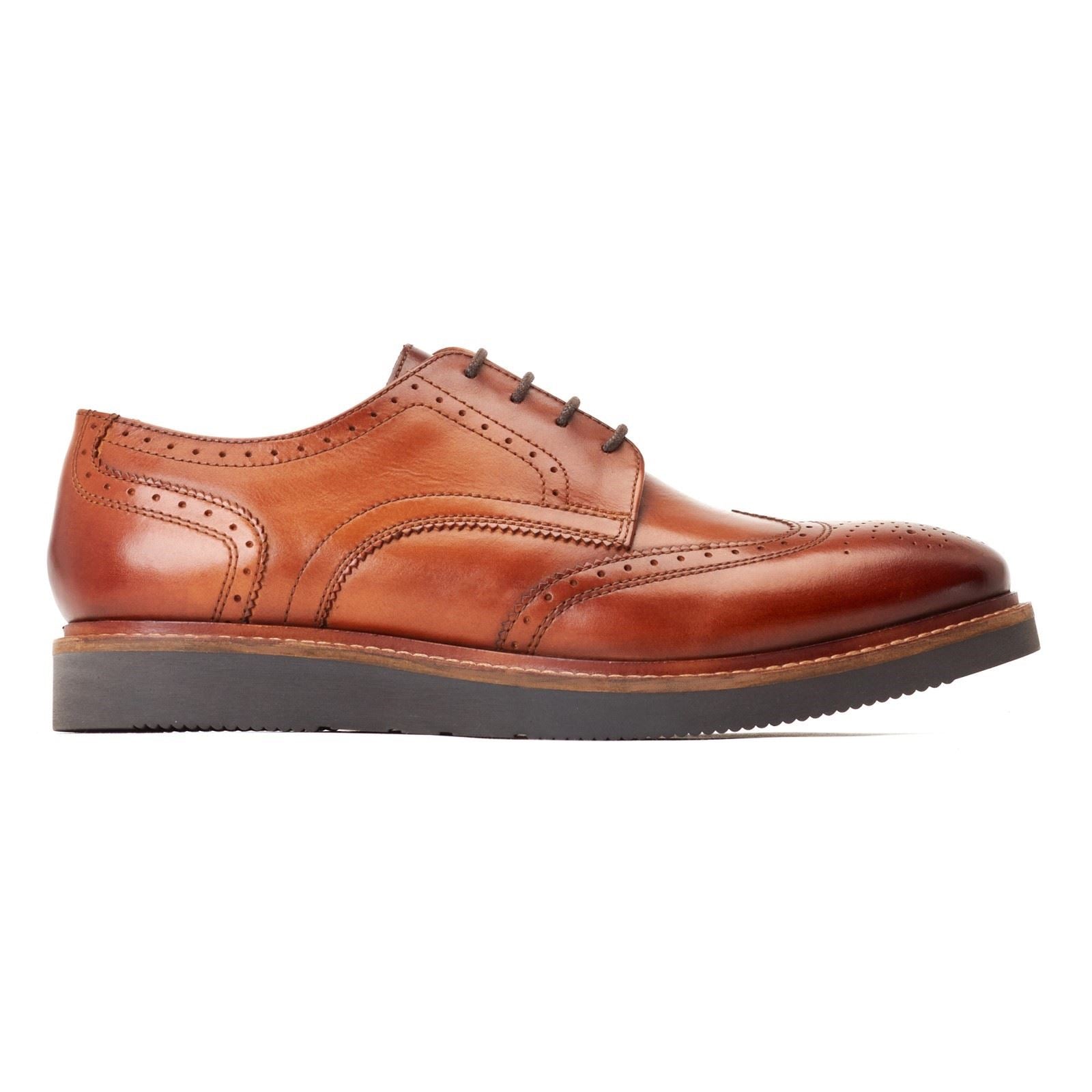 Base London Joe Lederschuhe Für Herren In Verbranntem Braun, Brogues Stil