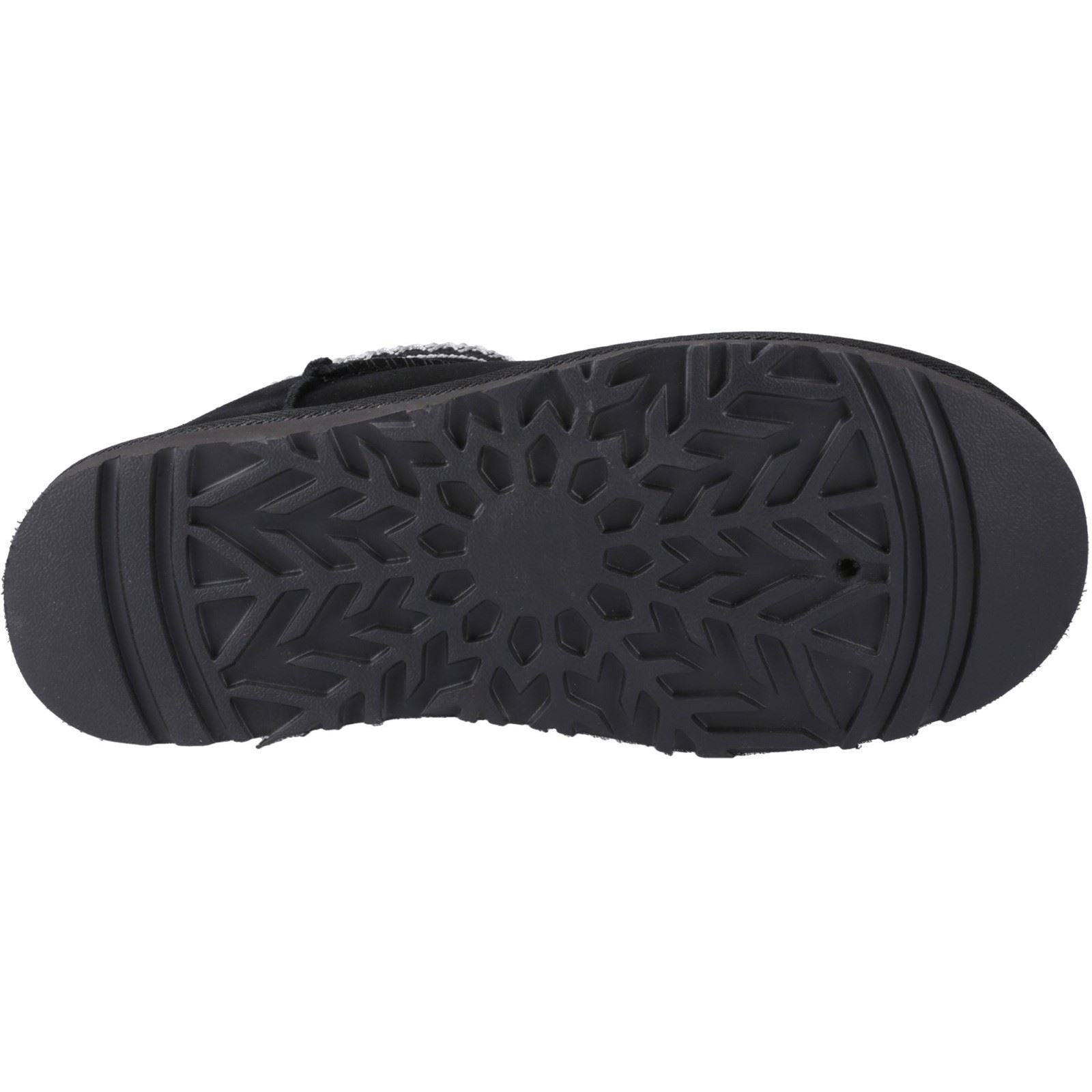 Hush Puppies Sloane Damen Wildleder Hausschuhe in Schwarz